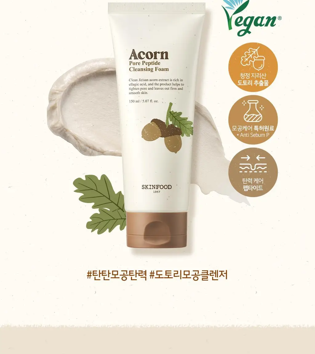 [NEW/모공청정] 스킨푸드 도토리 모공 탄력 클렌징폼 150ml 상세페이지 4